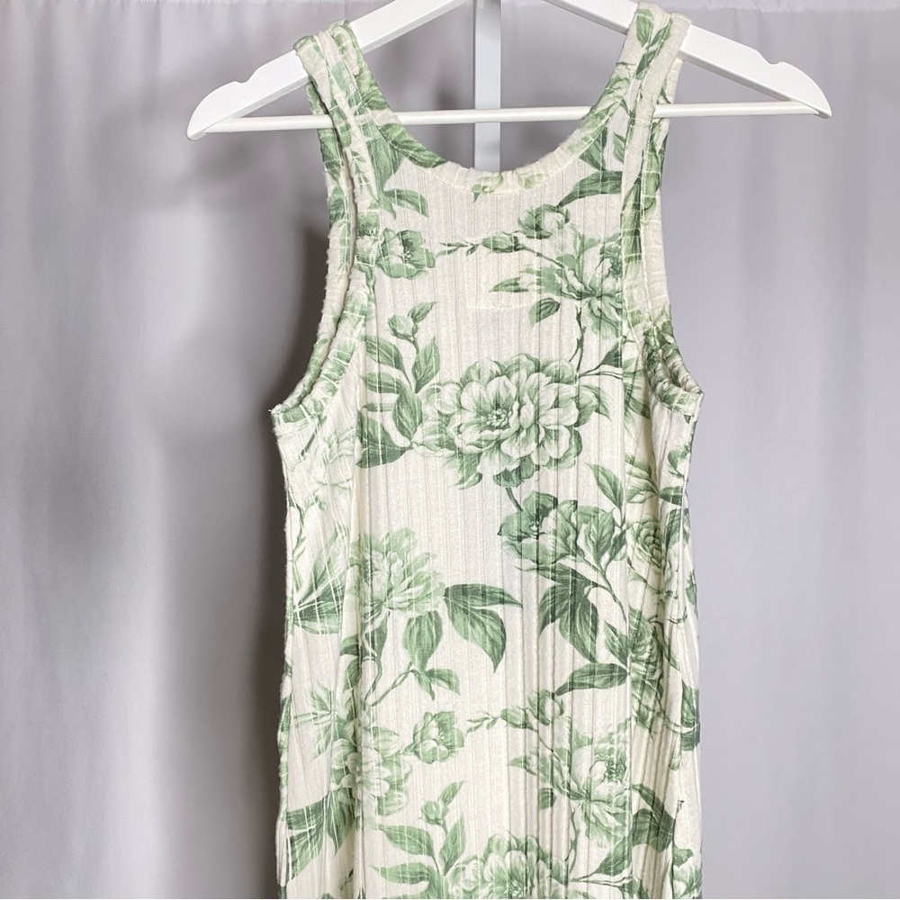 Chaser Floral Ribbed Racerback Midi Dress — S - Picture 6 of 7